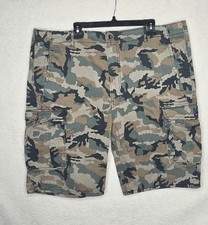 Levi's Camouflage Cargo Shorts Men's 42 Green Loose Fit Baggy Skater Hip Hop