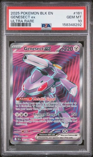 2025 POKEMON BLK EN-BLACK BOLT ULTRA RARE #161 GENESECT EX PSA 10