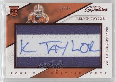 2016 Panini Prime Signatures Proof Red 25/49 Kelvin Taylor Rookie Auto RC 2r7