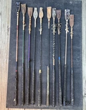 Vintage -10 Leather Riding Crops!  Used at Penn National Race Course