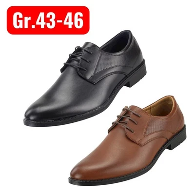 MARKENLOS Herren Business Schuhe Gr. 43-46 Schnürer Halbschuhe Anzug Abendschuhe Derby