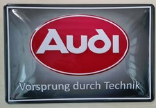 Audi Blechschild, Audi Vorsprung durch Technik, 20x 30cm