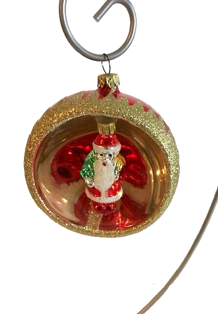 Vintage Blown Glass Santa in a Glass Ball Christmas Ornament | eBay