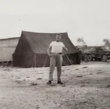 1942 WWII Photo US Soldier's Tents on Base at Baer Field Indiana Personalized