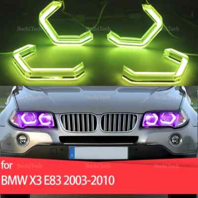 Multi-colored RGB App control LED Rings M4 Style Light For BMW X3 E83 2003-2010