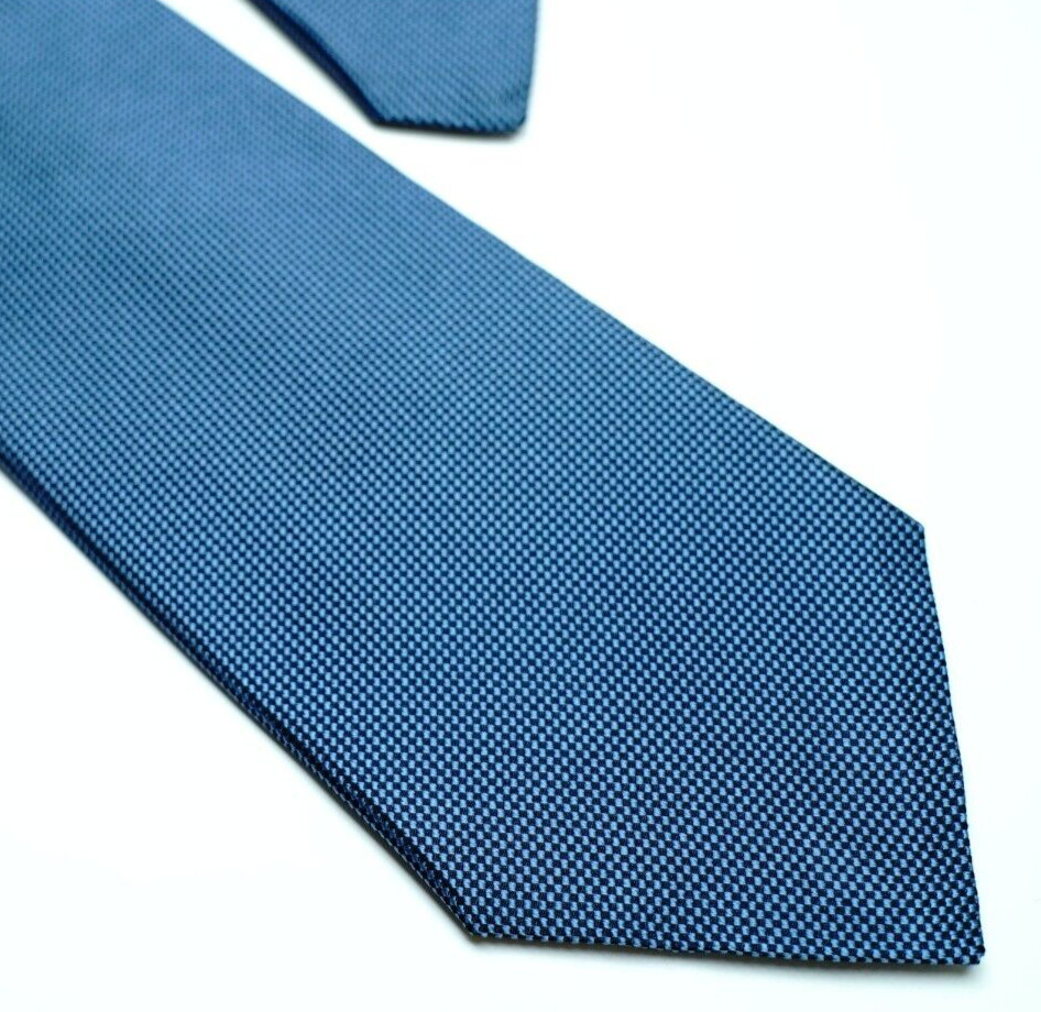 Basic CORNELIANI Blue Solid Neck Tie Handmade in … - image 1