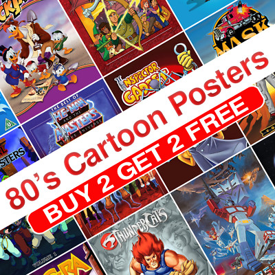80er Cartoon Poster Retro Film Klassiker Vintage Druck Bild Geschenk Wand