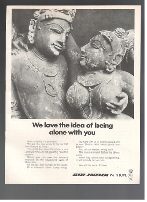 AIR INDIA Airlines With Love Advertisement 1 Page 1971 9UJ | eBay