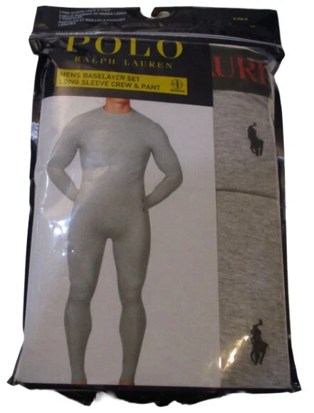 GENUINO POLO RALPH LAUREN TALLA PEQUEÑA GRIS 2 PIEZAS CONJUNTO CAPA BASE L/S TRIPULACIÓN Y PANTALÓN Foto 4 de 4