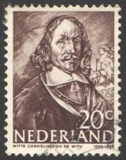 Netherlands 1943-44, Naval heroes: Witte Cornelisz de With, 20 cent used VF
