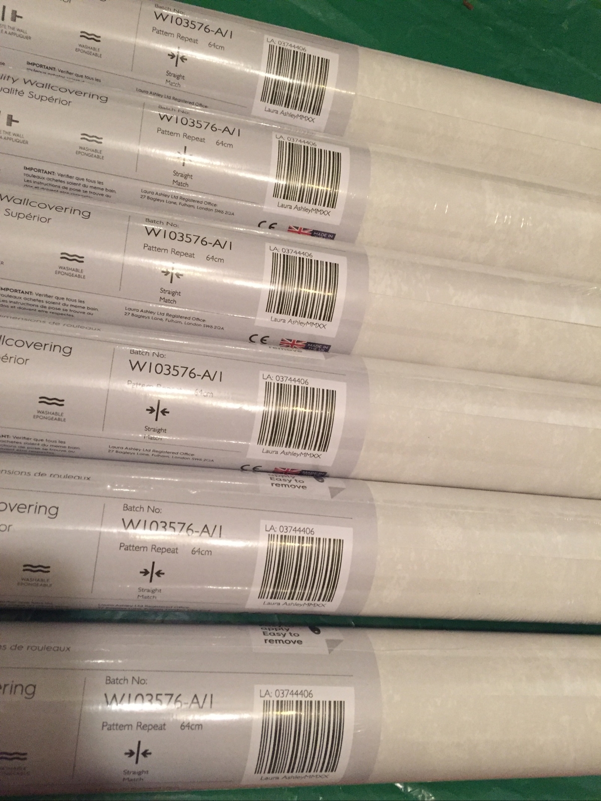 1 ROLL LAURA ASHLEY KENTWELL SILVER SUPERIOR WALLPAPER W103576A/1 SP£