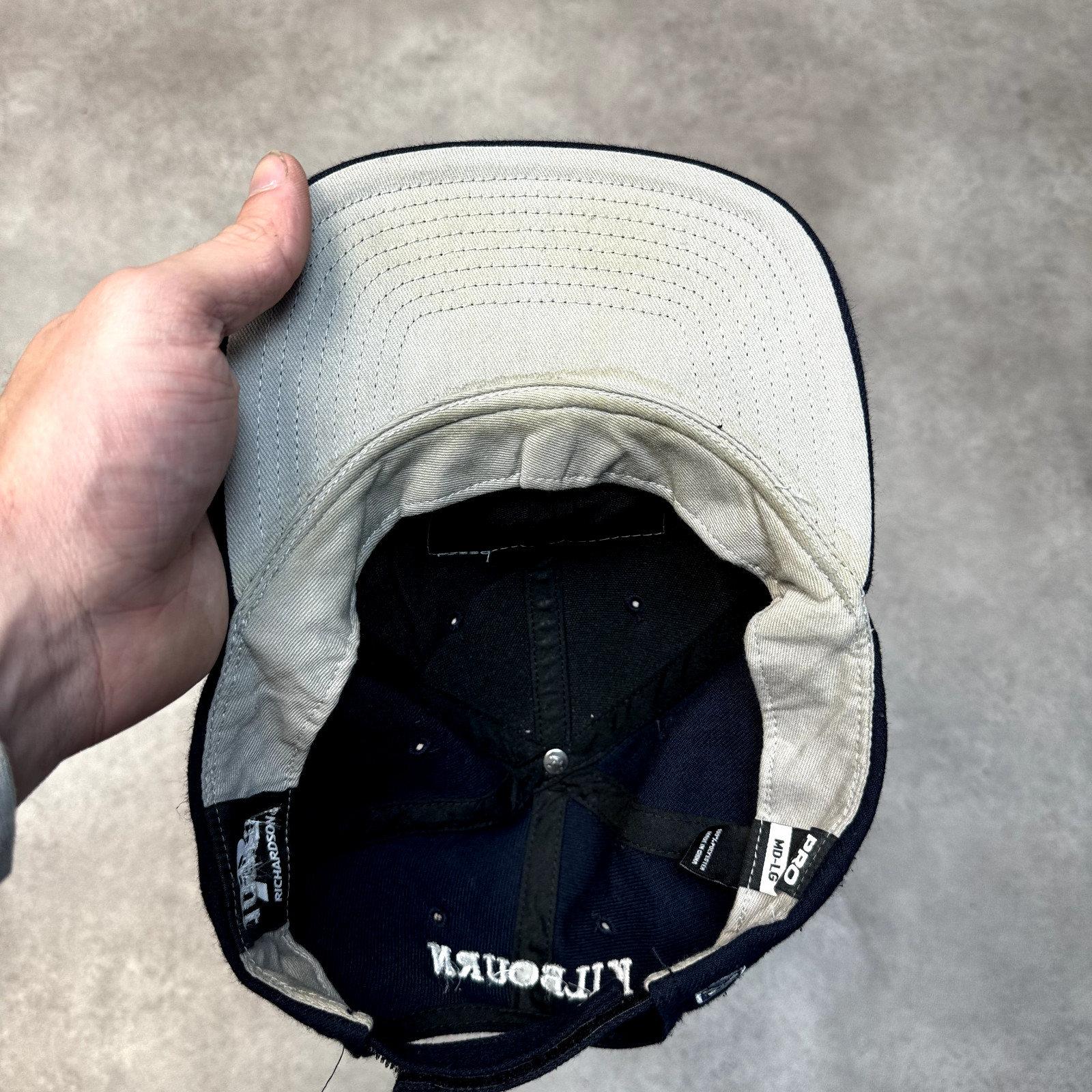 Richardson College Baseball Hat Mens Pro 514 American Cap Strap Back Navy M L image 5