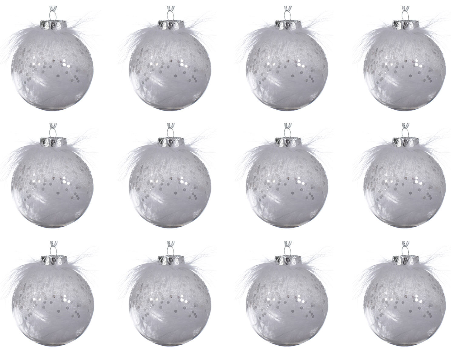 12 Weihnachtskugeln 8cm Vintage - Weiß-Gold Christbaumschmuck Waldland Design