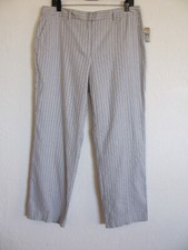 Talbots Lightweight Pants-Gray Blue, Gray, White-Cotton Stretch-Size 14P-NWT 68