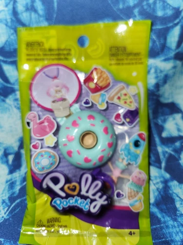 Polly Pocket Ring Set With Mini Figure And Donut New In Pack
