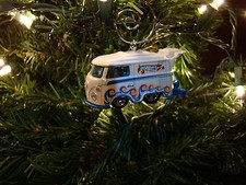 Volkswagen VW Kombi Van Bus Custom made Christmas tree ornament  Surfing Fun 