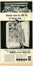 1952 Print Ad of Borg-Warner Norge Upright Freezer handy as a pantry