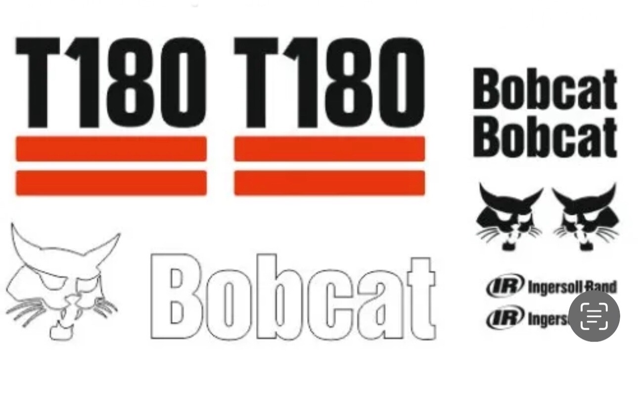 BOBCAT T180 Skid Steer Full Decal Sticker Set Kit with Free Shipping