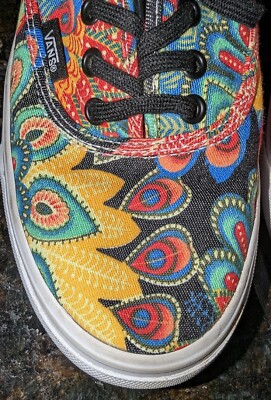 Vans Peacock Print Unisex Shoes Skateboard Sneaker Men display picture 1