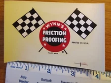 RARE Vintage ORIGinal 1960s Wynn's Friction  Racing water slide DECAL