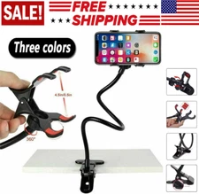 Universal Lazy Mobile Phone Gooseneck Stand Holder Flexible Bed Desk Table Clip