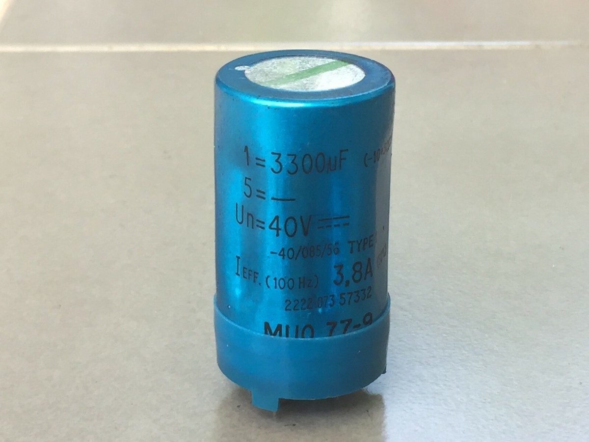 1x Philips 3300uF 40V Vintage Electrolyte Capacitors # New Old