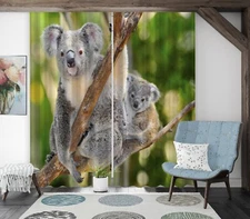 3D Koala Baby ZHUA4352 Animal Photo Curtain Window Blockout Fabric Amy 2023