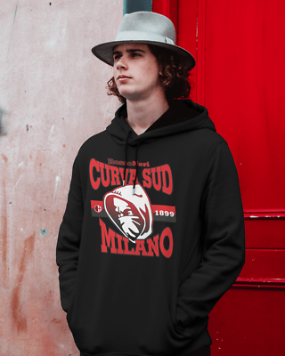 Felpa Con Cappuccio Nera Original Fake – Unisex, Stampa Esclusiva Curva Sud – Calcio
