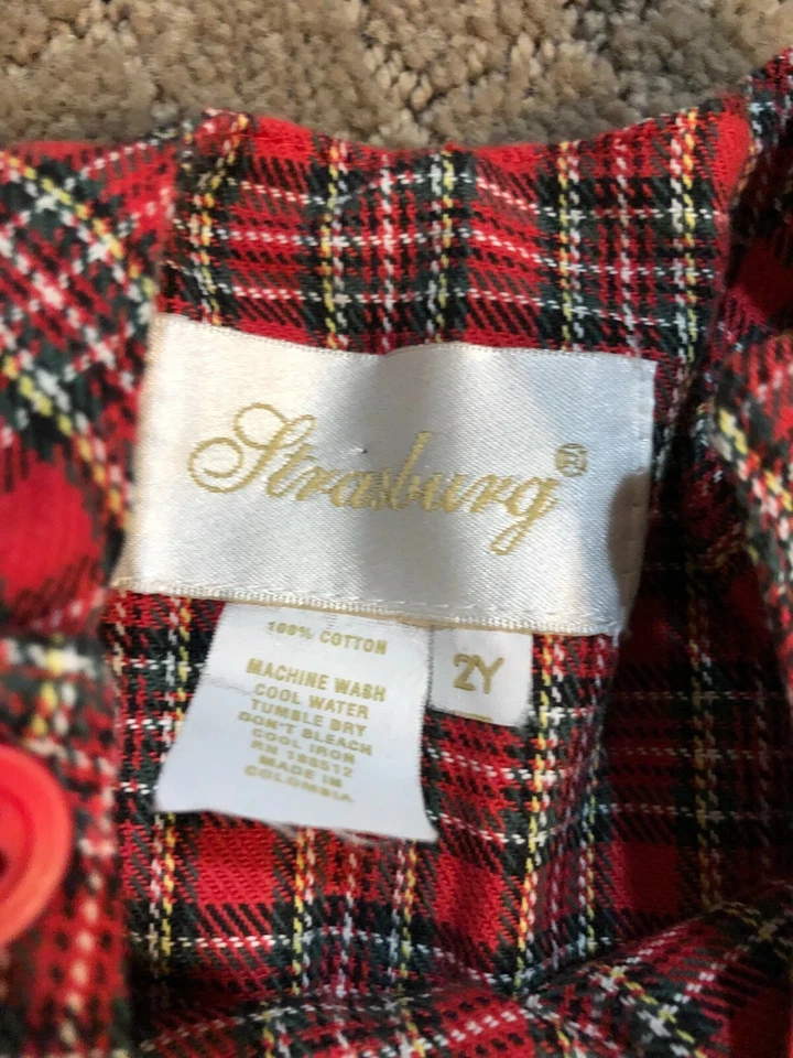 Romper de Natal xadrez vermelho infantil masculino Strasbung tamanho 2Y - Imagem 4 de 4