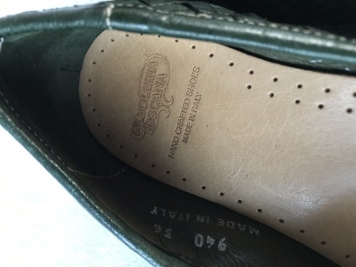 RARE EUC Calzoleria Toscana Women 36 US 6 Green Woven Round Toe Loafers Flats B - Picture 4 of 10