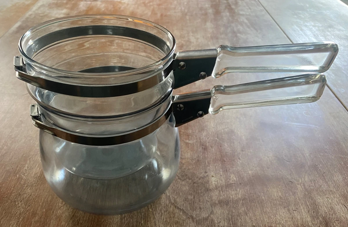 Vintage Pyrex Flameware Double Boiler 6763U Blue Tint, 54 OFF