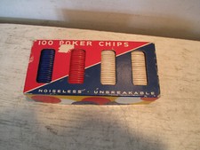Vintage U.S. Dennison's No 42 - 1.5" Poker Chips 100 Count