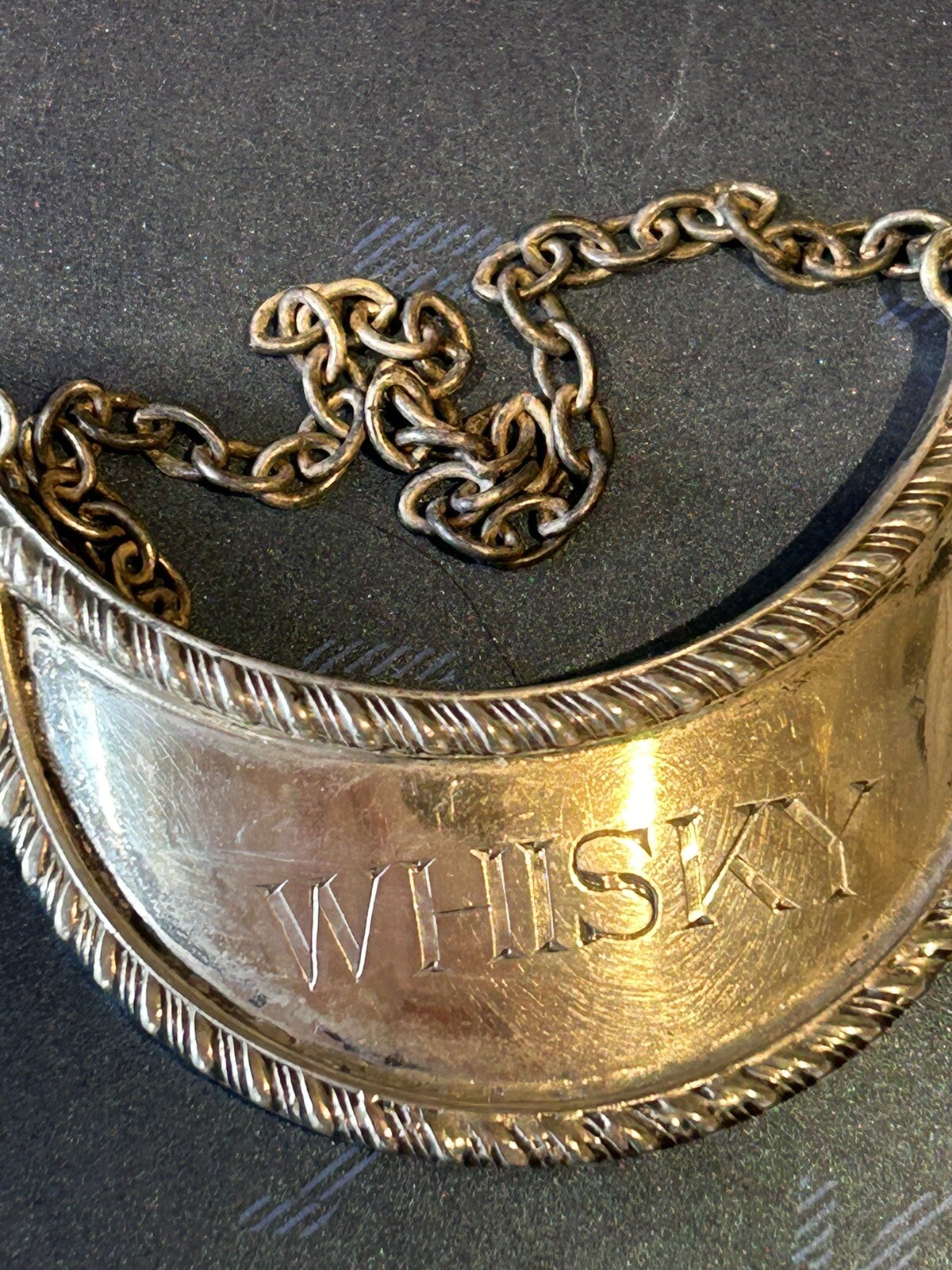 Good Silver Vintage Whisky Decanter Label eBay