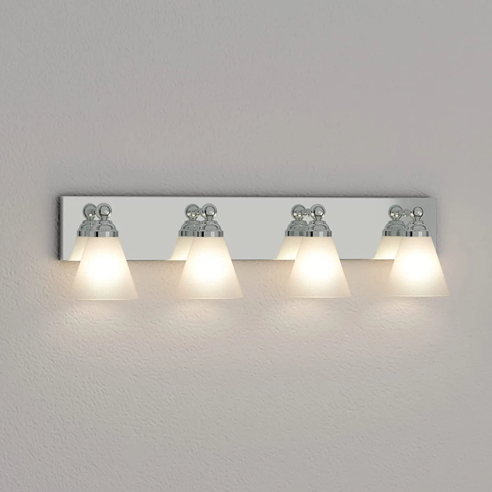 DESIGNERS FOUNTAIN 6494-CH Hudson 4 Bathroom Vanity Light Fixture, Silver - Image 2 of 4