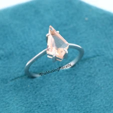 Kite Cut Peach Morganite Ring, Engagement Ring, Promise Ring & Jewelry Gits