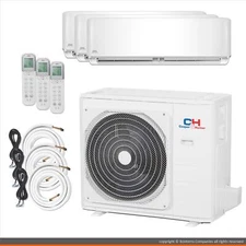 Cooper & Hunter Mini Split AC Heat Pump Ductless 3 Zone 12000 24000 24000 BTU
