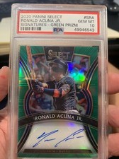 Ronald Acuna Rookie Auto PSA 10!!!! 3/5!! Green Prizm. 🔥💎📈
