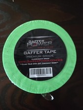 Gaffer Power Professional Grade Gaffer Tape Roll 2" x 30yds Green Fluorescent