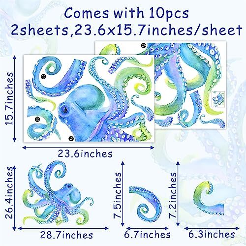 Large Wall Sticker Ocean Animal Wall Decal Peel and Stick Vinyl Wall