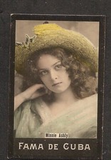 Minnie Ashly 1900-1930 Fama de Cuba, Tobacco Card Venezuela Error *Rare