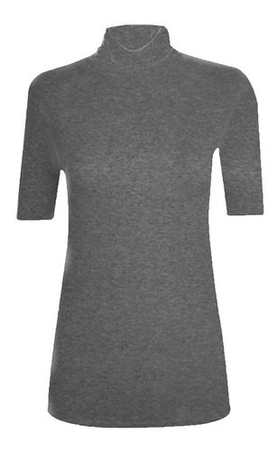 Women Ladies Short Sleeve Turtle Polo Roll Neck Plain Stretch T-Shirt Top Jumper - Picture 6 of 22