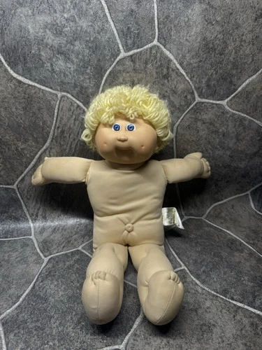 Vtg 80s Cabbage Patch Kids Boy Doll Blonde Curly Hair Blue Eyes Xavier Roberts