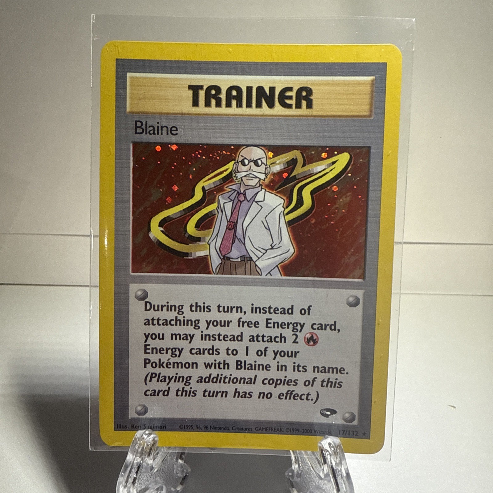 Gym Challenge 1st Edition Blaine Pokemon Card 17/132 NM Holo Rare