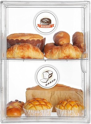 Large Bread Box Kitchen Countertop Pantry Organizers & Storage Clear Loaf Bread
