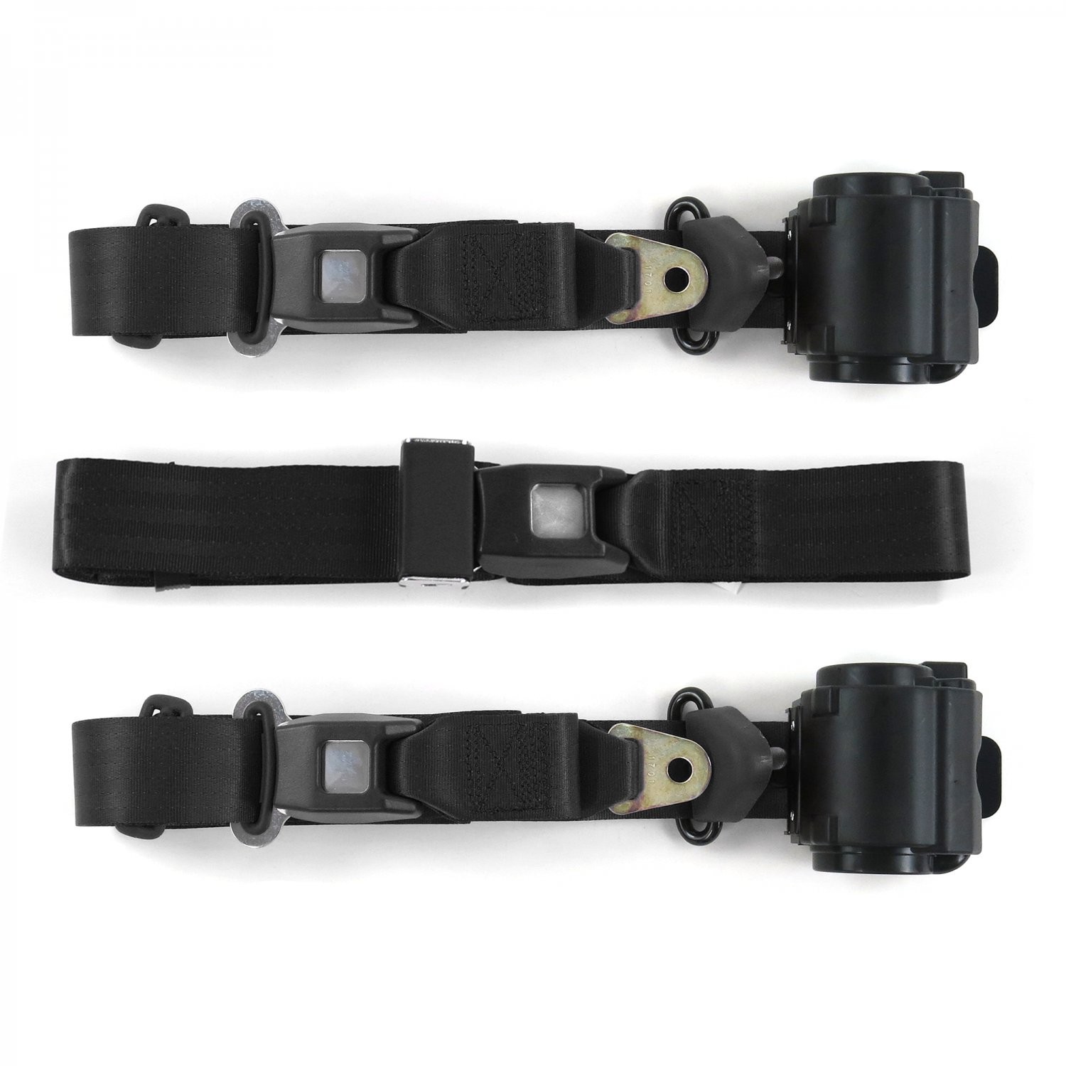 Ford GT40 1964 - 1969 Standard 3pt BK Retractable Bench Seat Belt Kit - 3 Belts
