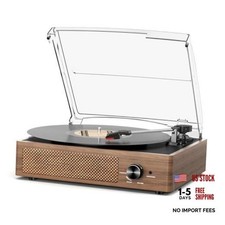 Vinyl Record Player Turntable with Built-in Bluetooth Receiver  2 Wooden