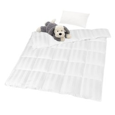 zzlamb Bamboo Toddler Down Alternative Comforter 39x47in White Strip Light ...