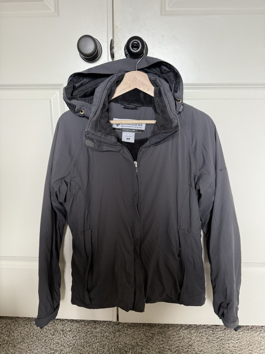 Columbia Omni-Tech Hooded Waterproof Insulated Puffer Jacket Gray 