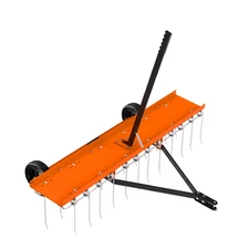 48 Inch Rust-Proof Dethatcher Lawn Sweeper Rake With Ergonomic Handle Design