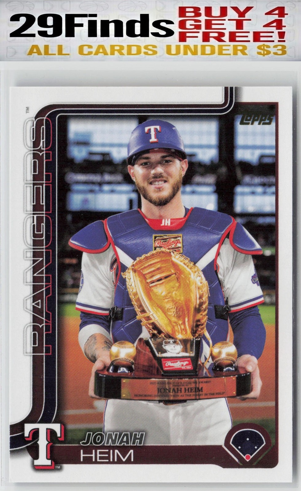 Jonah Heim 2025 Topps Series 1 Baseball Golden Mirror #51 Texas Rangers SSP